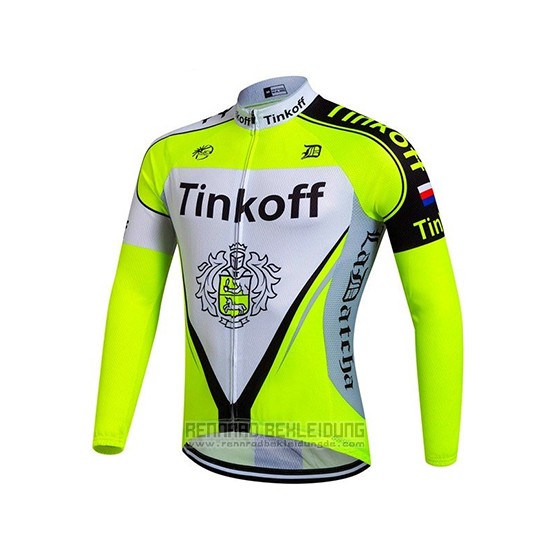 2017 Fahrradbekleidung Tinkoff Hell Grun Trikot Langarm und Tragerhose